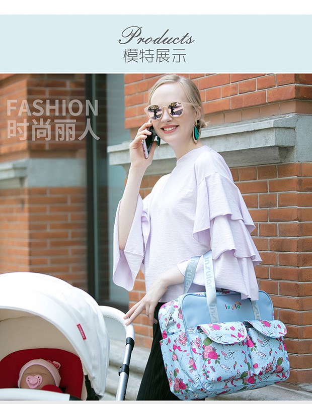 Xiaoyangs mommy baby bag dung lượng lớn ra khỏi túi mẹ thời trang phụ nữ mang thai túi du lịch mẹ bé đa chức năng - Túi / túi Baby