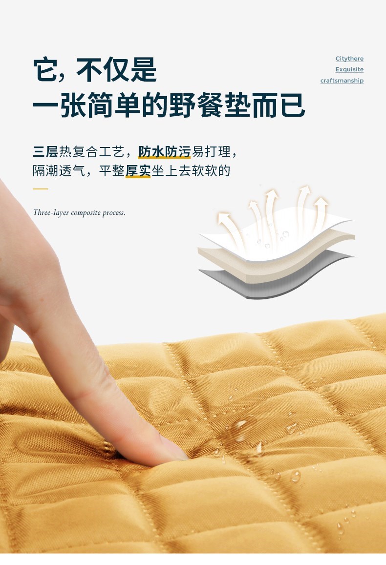 Thảm dã ngoại ngoài trời di động không thấm nước lều sân thảm dã ngoại vải dày thảm dã ngoại thảm cỏ chống ẩm - Thảm chống ẩm / Mat / Gối