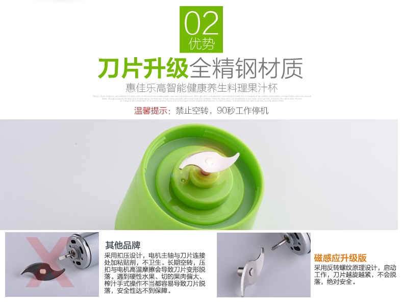 Máy ép trái cây cầm tay Huijiale cốc nước ép điện đa năng mini có thể sạc lại - Máy ép trái cây
