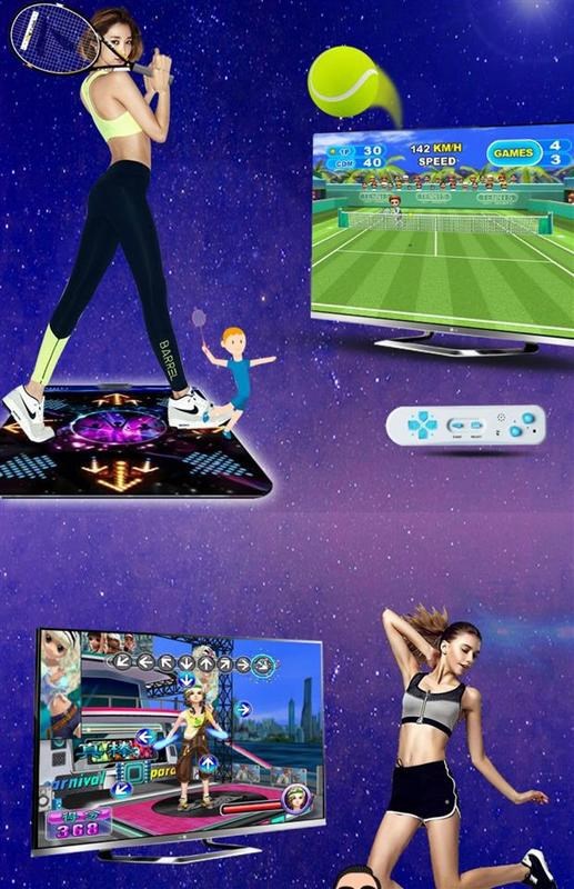 . Thảm nhảy với TV, sân khấu tại nhà, máy không dây đôi, thiết bị thảm trò chơi điện tử thông minh, máy trò chơi chạy bộ - Dance pad