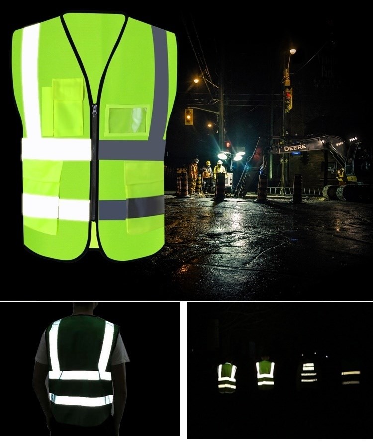 定制反光背心夜间骑行施工服多口袋工作服马甲免费设计可印字代驾