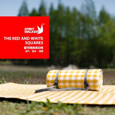 Lưới màu đỏ vàng và trắng lưới ngoài trời thảm chống ẩm thảm dã ngoại thảm vải trong gió dã ngoại thảm cỏ cắm trại lều chiếu - Thảm chống ẩm / Mat / Gối