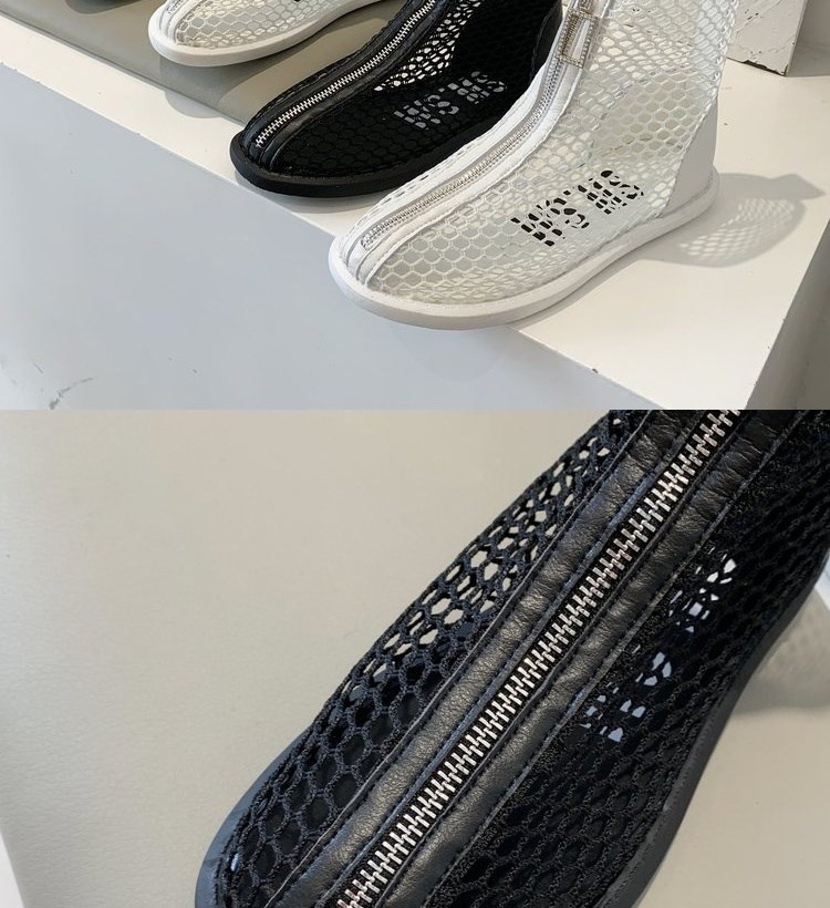 Xiaobai phiên bản Hàn Quốc của đế mềm Loukong giày bốt ngắn phụ nữ thời trang giày lưới chống thấm nước phụ nữ khởi động thời tiết nóng khởi động mát mẻ màu rắn thể thao mùa hè - Giày cao gót