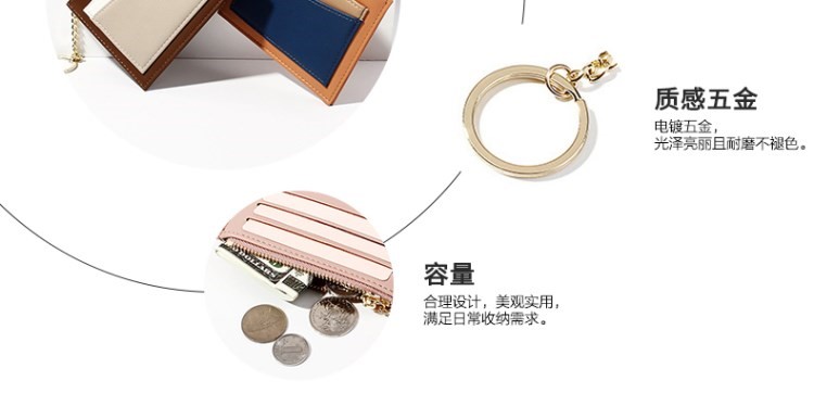 Túi đựng thẻ đồng xu ví nữ một siêu mỏng đơn giản dễ thương sinh viên móc chìa khóa dây kéo ví nhỏ nữ - Chủ thẻ