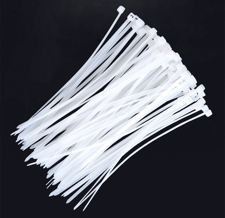 500 nhựa * dây ruy băng trắng nylon 200mm khóa 4 dây ràng buộc cố định và dây ràng buộc với dây buộc cáp - Quản lý dây / dây