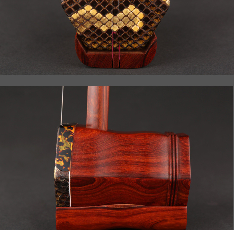 Cao cấp Guoyue Erhu Redwood Nhạc cụ Erhu Erhu Red Sandalwood Erhu Log Màu Không sơn - Nhạc cụ dân tộc