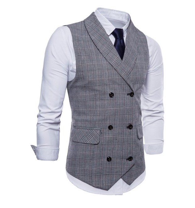 2020 bốn mùa nam mới kẻ sọc giản dị thời trang nam phù hợp với tất cả cá tính - Áo vest cotton