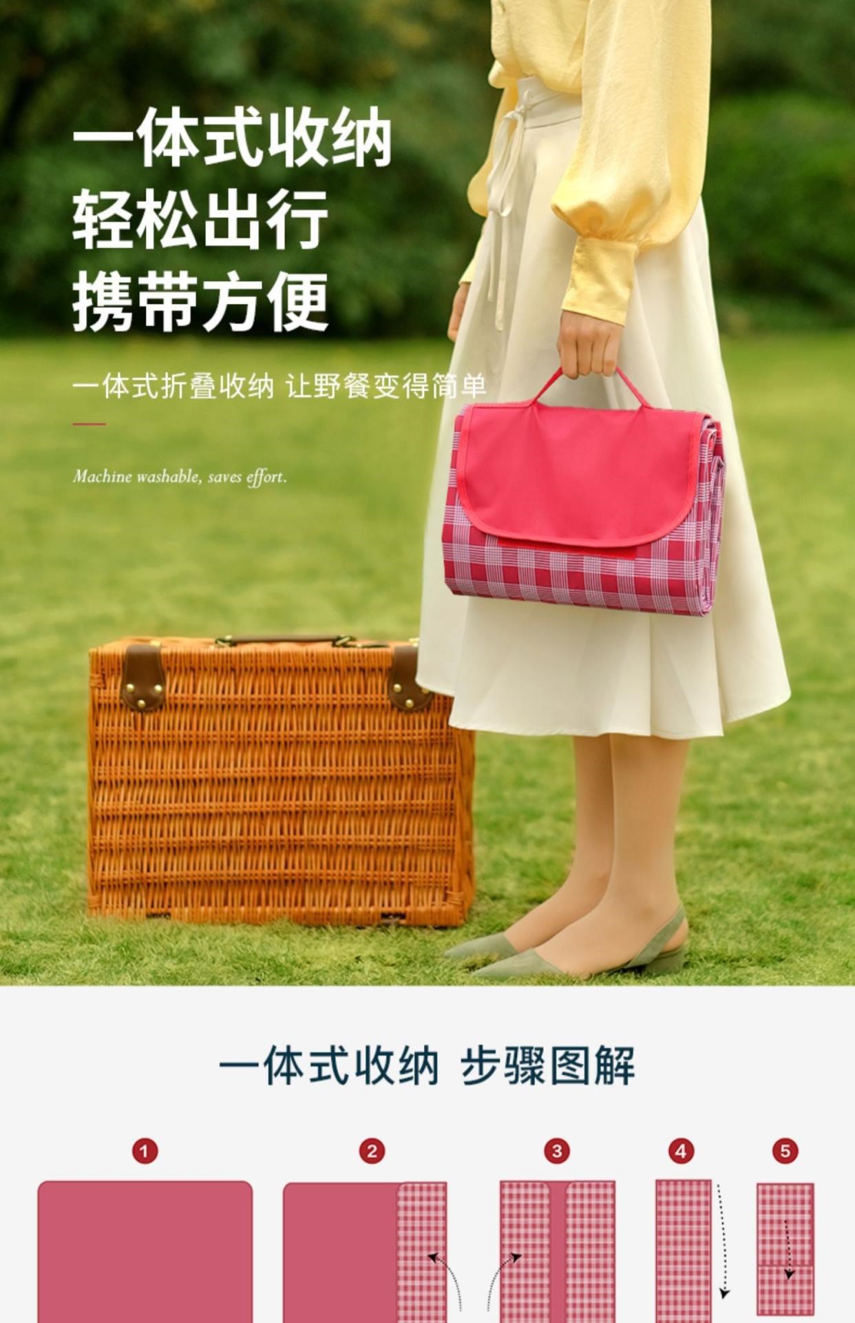 Lưới dã ngoại hình chữ nhật vải thảm cỏ thảm cỏ công viên Hàn Quốc thảm dã ngoại gấp Bắc Âu ngoài trời chống ẩm sân vườn - Thảm chống ẩm / Mat / Gối