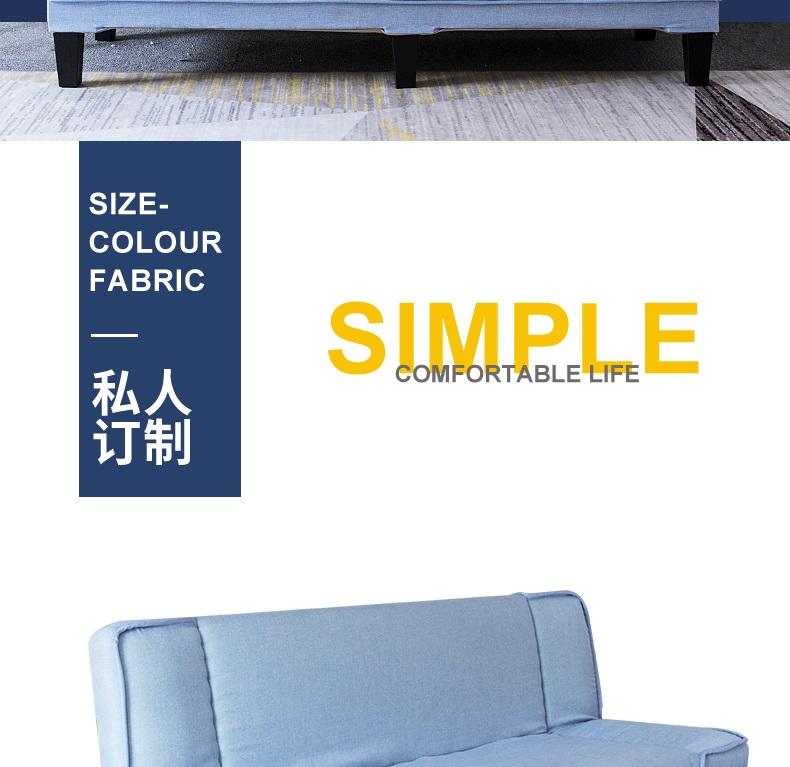 Sofa căn hộ nhỏ giường gấp đơn giản hiện đại phòng khách đa năng đơn giản đơn đôi gấp ba sofa vải - Ghế sô pha
