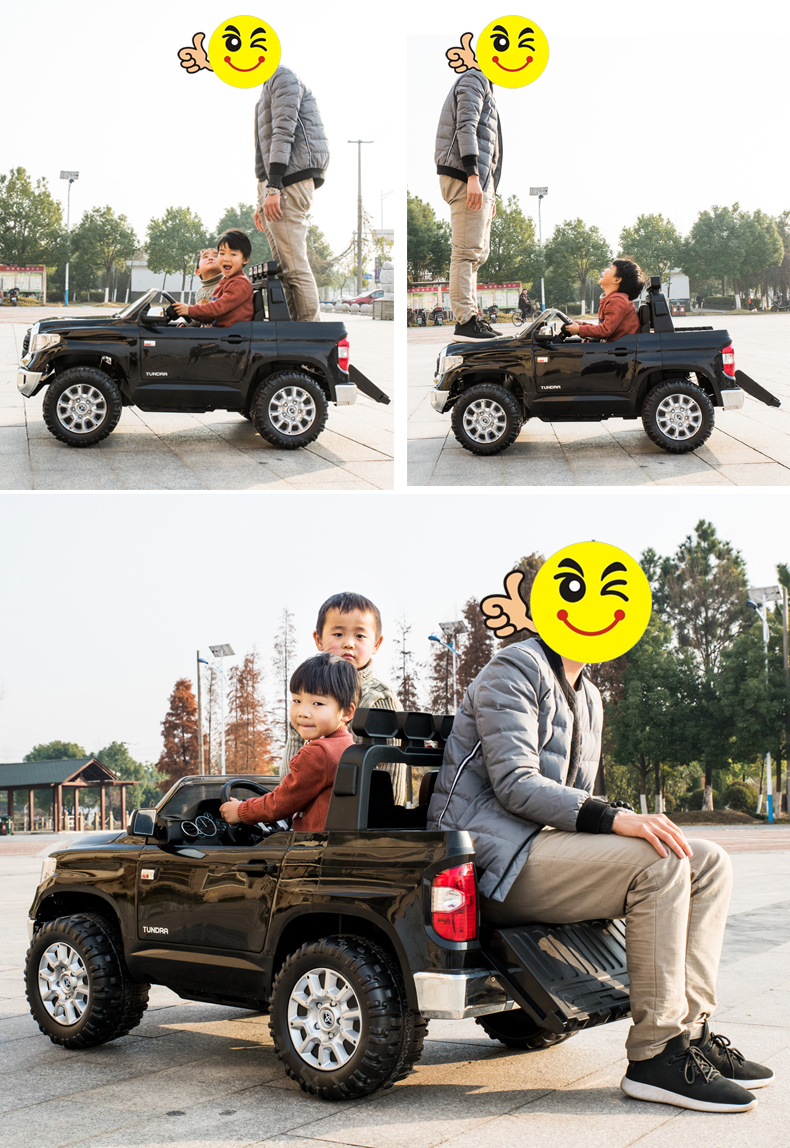 Xe ô tô điện trẻ em 4 bánh địa hình cao cấp có thể ngồi lên người, đồ chơi trẻ em hai chỗ ngồi lái kép, xe chạy pin có - Con lăn trượt patinet / trẻ em