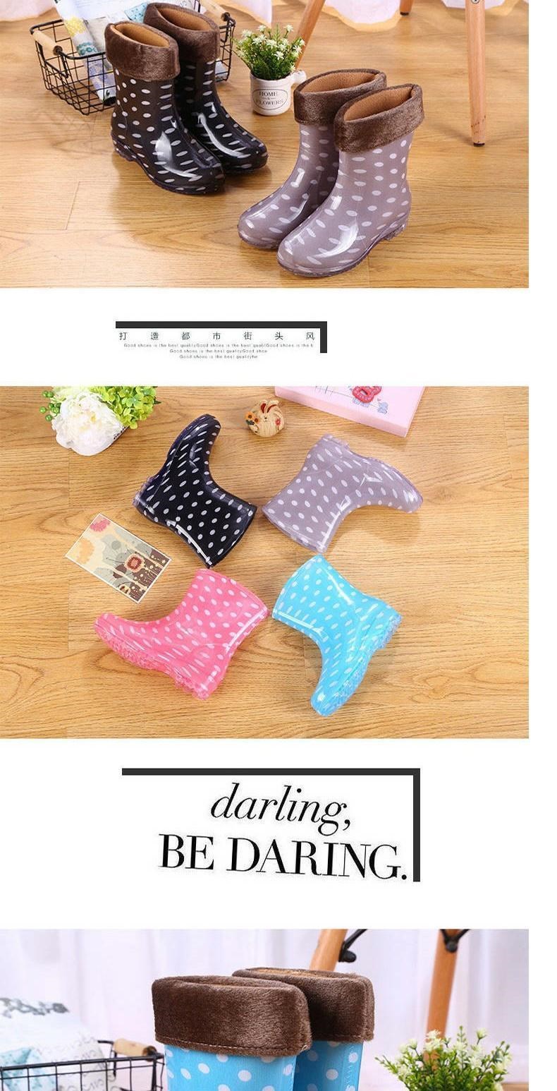 Bông sang trọng ủng đi mưa ủng đi mưa giày không thấm nước giày cao su ủng nước overshoes phụ nữ người lớn nhà bếp làm việc không trơn trượt ống ngắn để giữ ấm trong mùa đông - Rainshoes