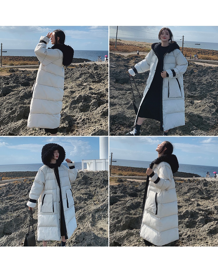 Áo khoác len mới khâu lông cừu trùm đầu 2019 mùa đông Hàn Quốc phiên bản áo khoác dày dày cẩn thận máy xuống áo khoác cotton - Bông