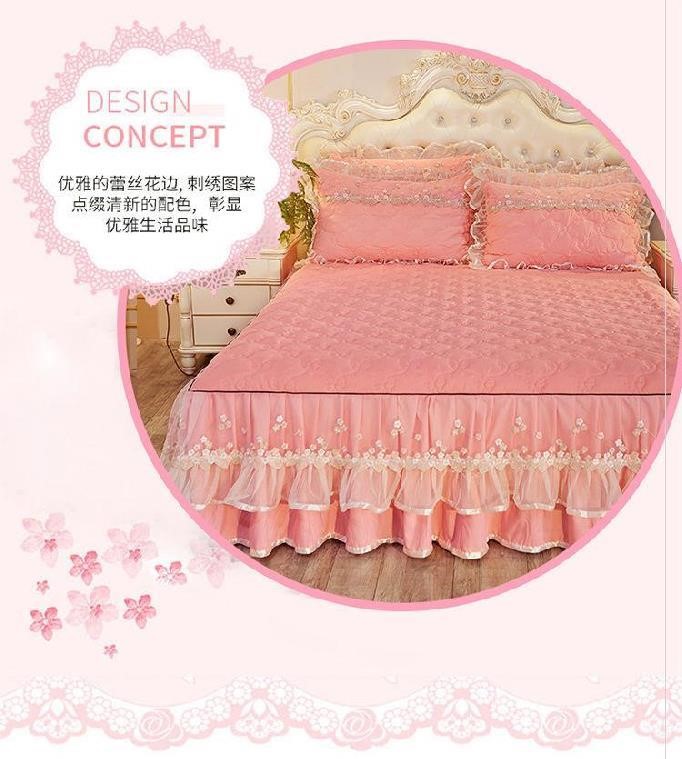 Váy ngủ ren sản phẩm mới của Hàn Quốc khăn trải giường chiều cao chần bông dày ngày ký túc xá ngày trẻ em giường váy trải giường - Váy Petti