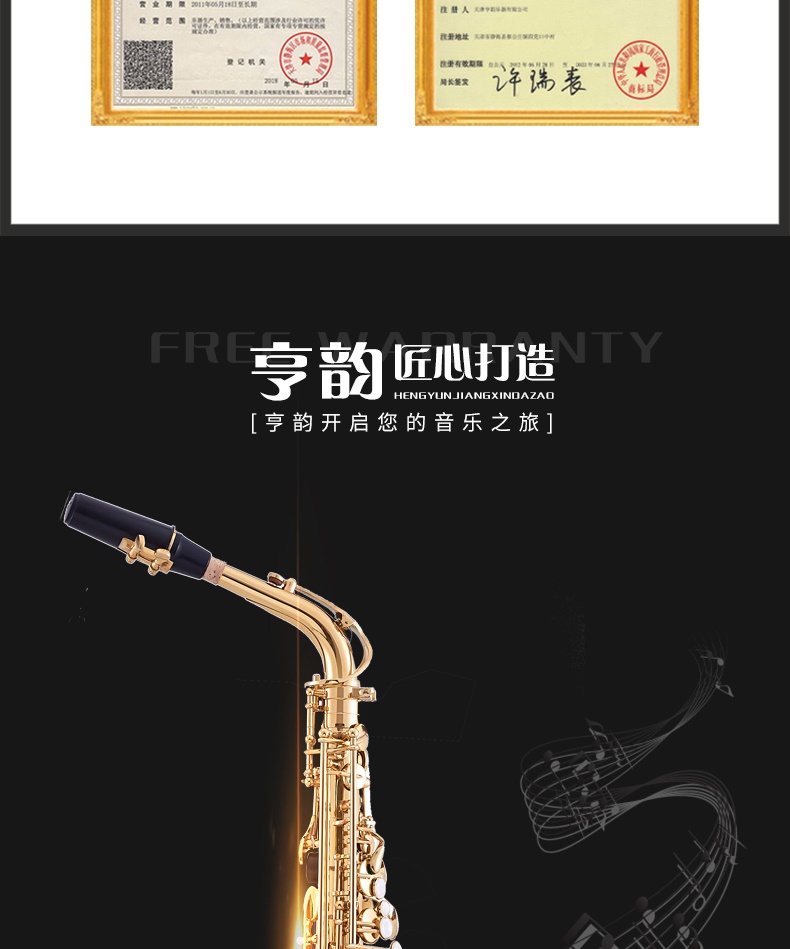 Cao cấp Hengyun nhạc cụ cho người mới bắt đầu saxophone E phẳng alto saxophone người lớn saxophone biểu diễn đích thực - Nhạc cụ phương Tây