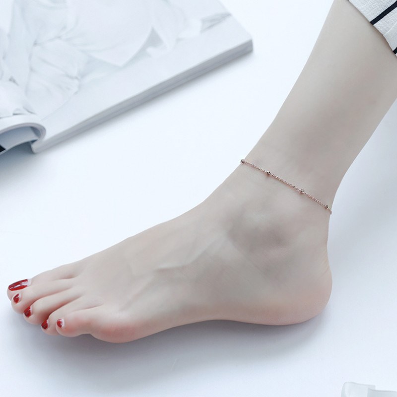 2019 cá nhân hóa phiên bản Hàn Quốc của titan thép vàng hồng 14K vòng chân nữ đơn giản gợi cảm không phai trang sức mới học sinh - Vòng chân