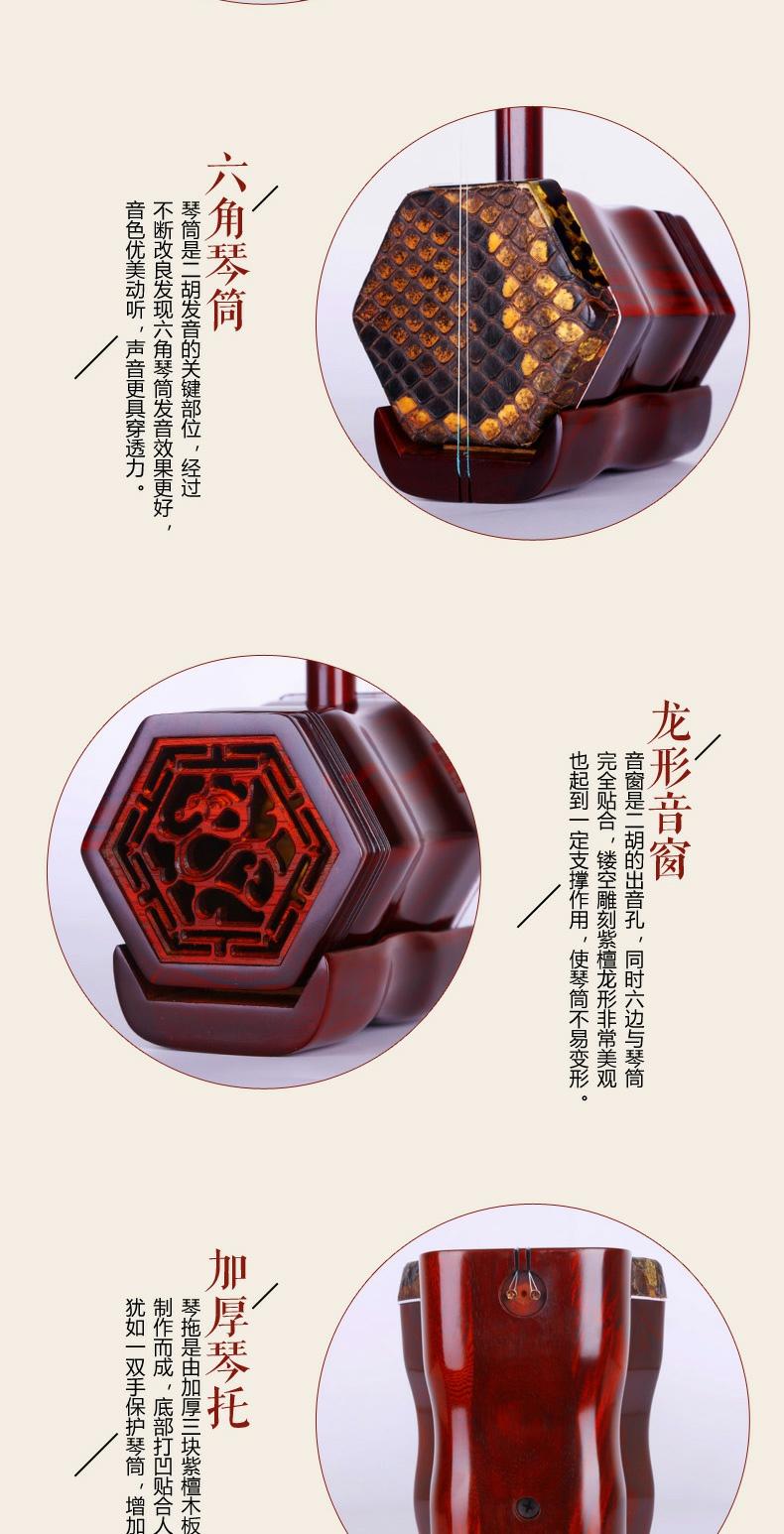 Tờ rơi Xingyu chính hãng Red Sandalwood Nhạc cụ đàn hương Huqin Chính hãng cho người mới bắt đầu Trình diễn nâng cao chuyên nghiệp - Nhạc cụ dân tộc