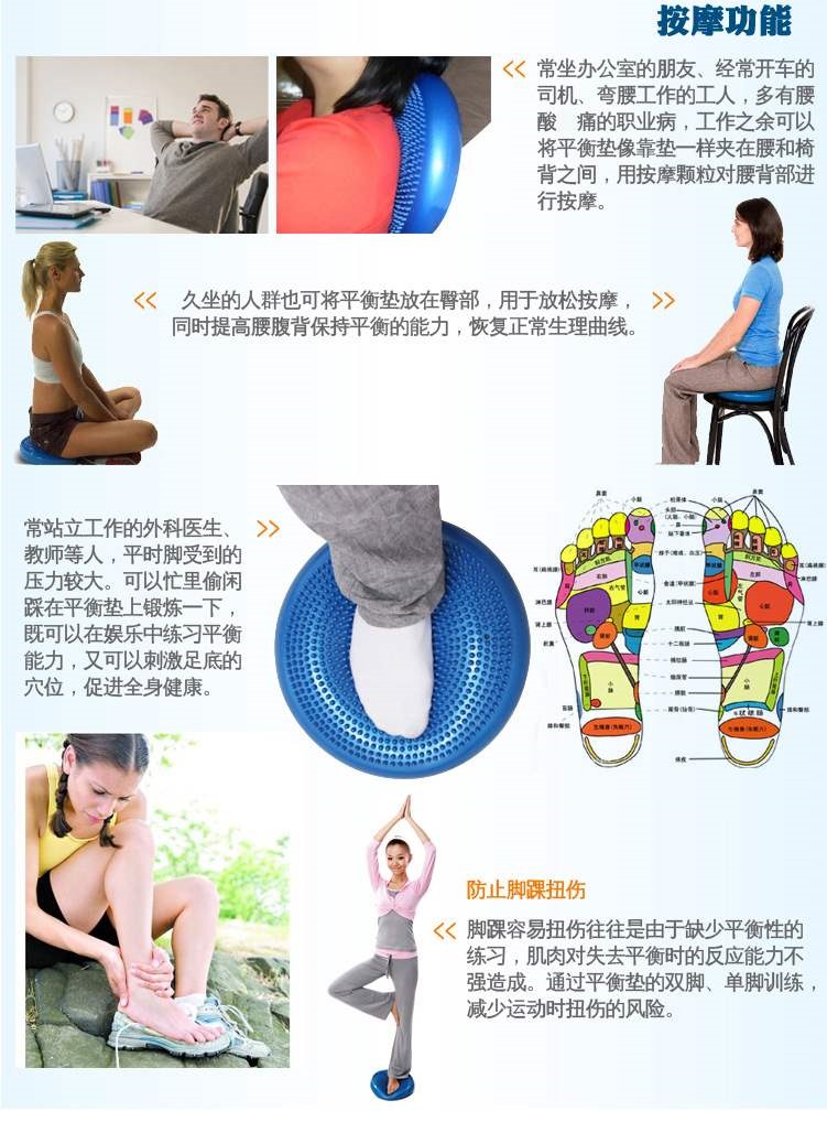 Sáng tạo yoga cân bằng đĩa massage đĩa nhảy khiêu vũ tập thể dục trẻ em cân bằng thiết bị đào tạo đệm phục hồi bóng hình bán nguyệt - Yoga