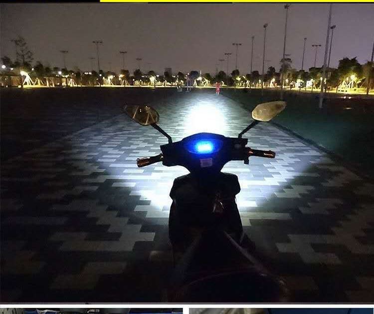 Ánh sáng trắng 24v ánh sáng dài ánh sáng xe điện ánh sáng xe điện ba bánh ánh sáng đèn siêu sáng chói ánh sáng chói phía trước đèn laser cắt rung - Đèn xe máy