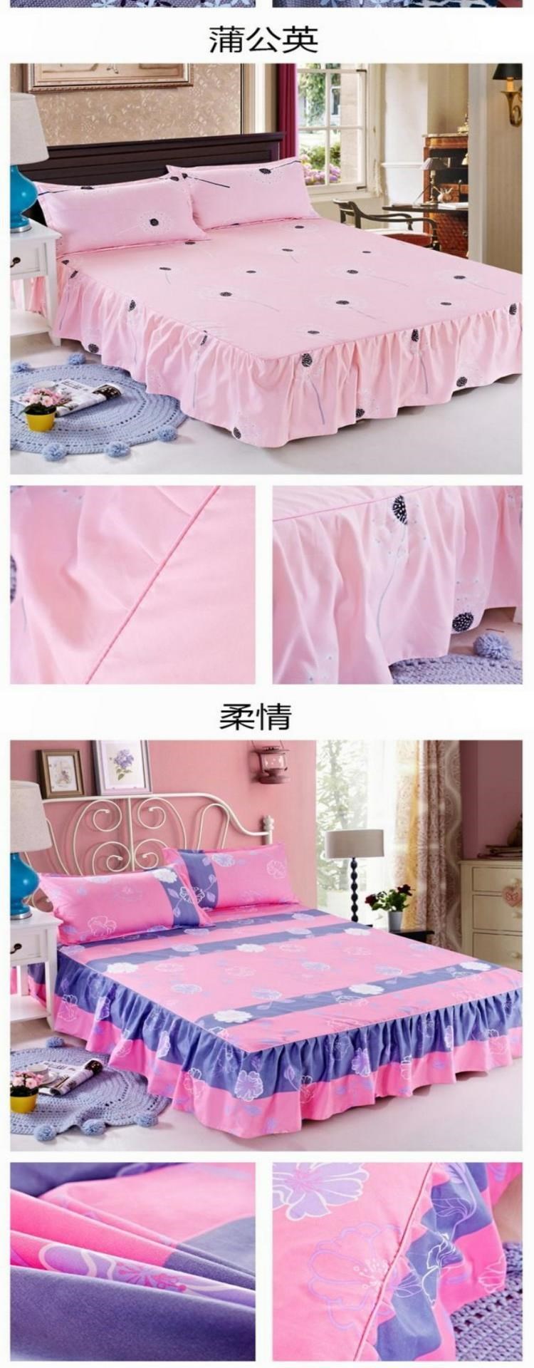 Phong cách ga trải giường ba mảnh thời trang Khăn trải giường Hàn Quốc đôi khăn trải giường bảo vệ phim hoạt hình 1.5m 1.8m váy trải giường một mảnh - Váy Petti