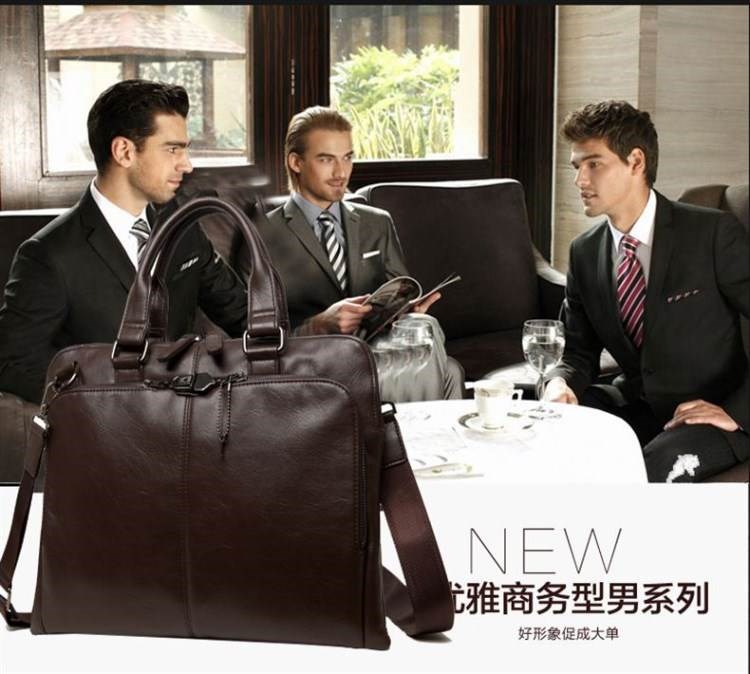 Túi xách tay cao cấp miễn phí phiên bản Hàn Quốc cặp xách công sở túi đeo vai túi đeo chéo túi nam túi xách nam hot - Túi của con người