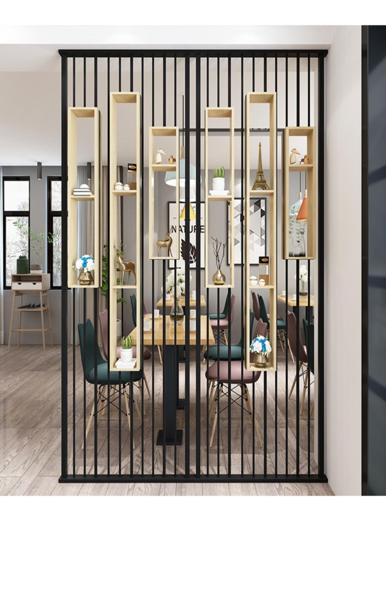 Bắc Âu sắt rèn màn ngăn sàn nhà hàng hiên nhà hàng đơn giản sáng tạo rỗng nhà trang trí phòng khách vàng - Màn hình / Cửa sổ