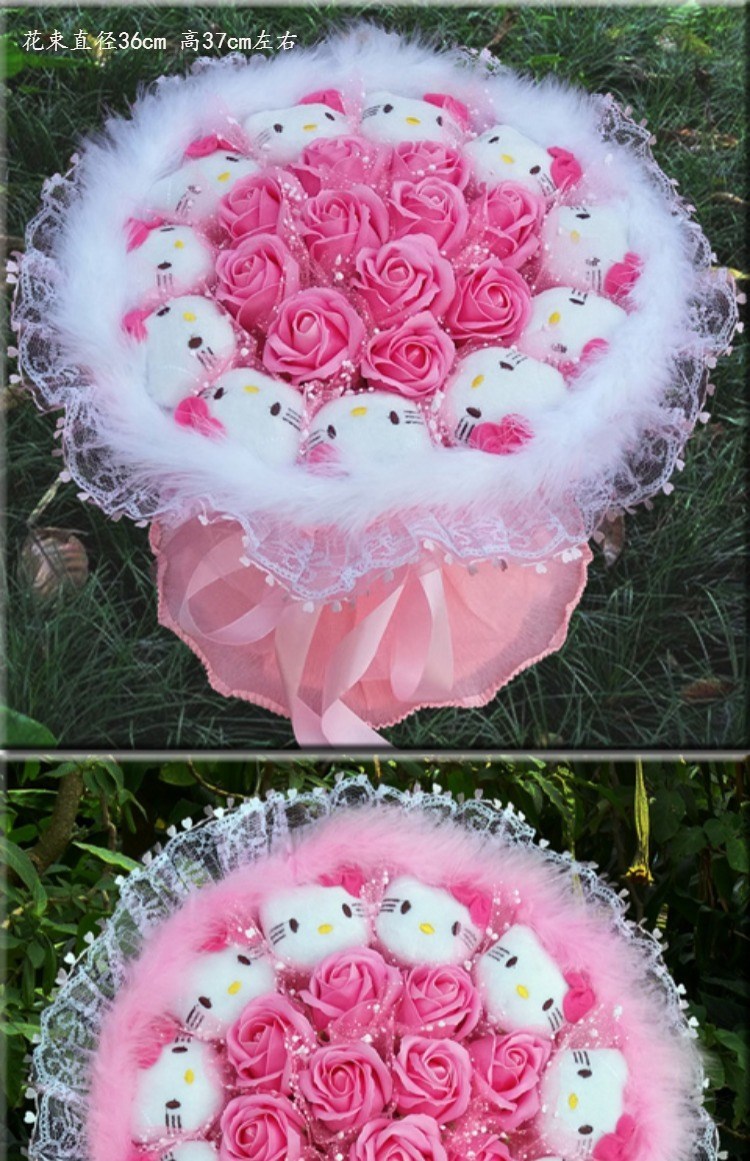 Món quà xà phòng kt mèo Dora phim hoạt hình bó hoa ngày lễ sinh nhật hoa hồng món quà ngày lễ tình nhân cho nữ sinh tốt nghiệp - Hoa hoạt hình / Hoa sô cô la