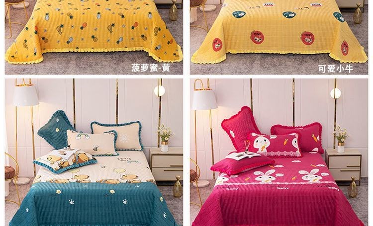 Móc nhung Pháp nhung pha lê trải giường nhung phong cách Châu Âu chần bông tatami Âu Mỹ Chăn ga gối đệm 1,8m Bốn mùa - Trải giường