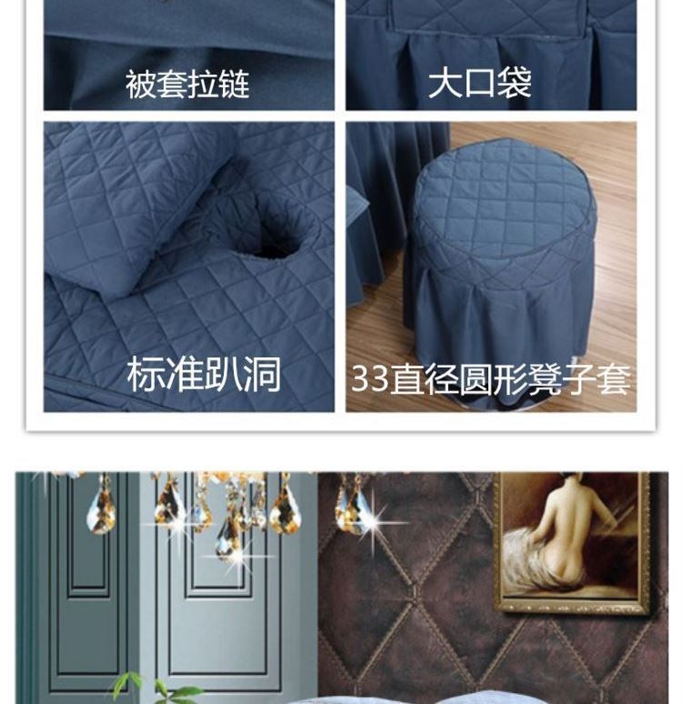 Bộ trải giường đẹp bốn mảnh mới vải lanh thoáng khí không lỗ vỏ chăn massage khăn trải giường đặc biệt màu xám vàng bền - Trang bị tấm