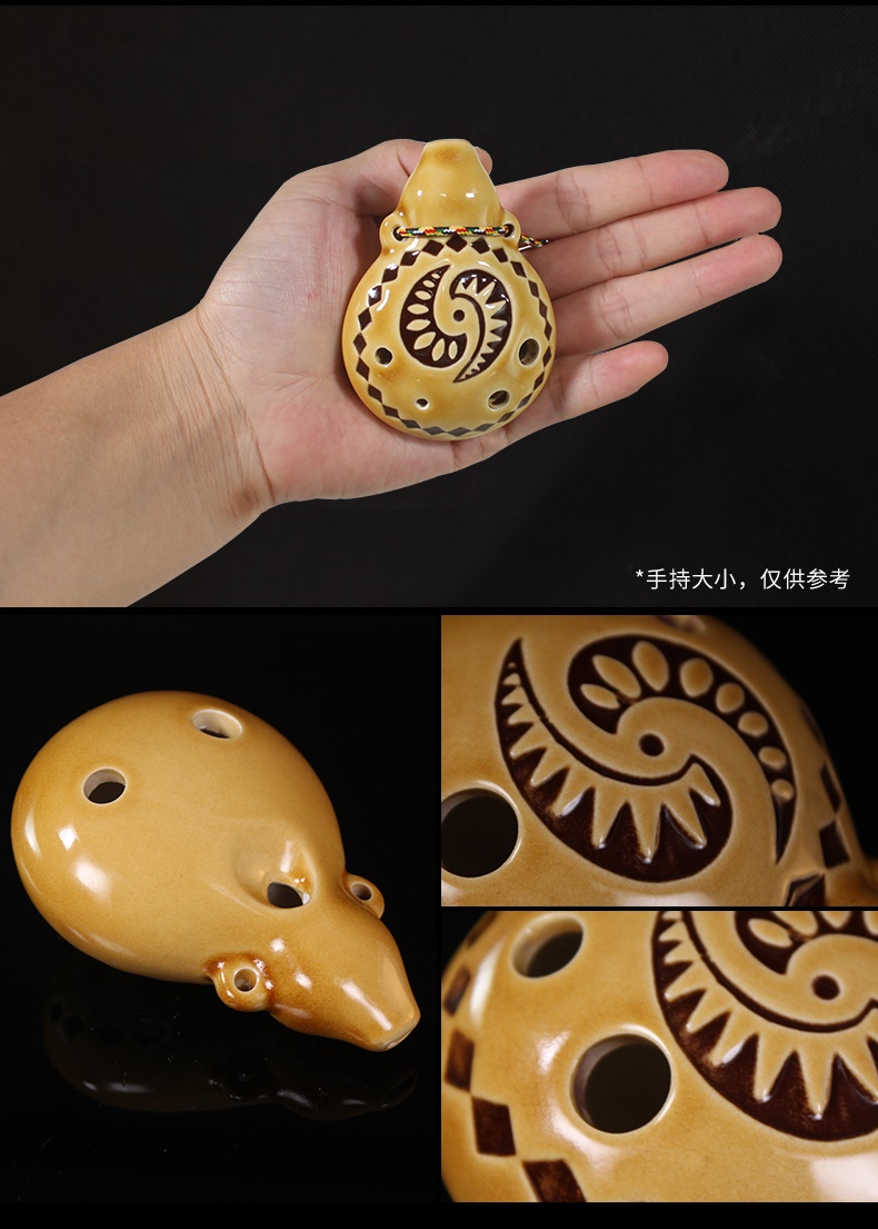 Cao cấp Ocarina Azhi 6 lỗ hình lưỡi liềm chơi nhạc cụ Ocarina SG Tour ban đầu đề xuất cho người mới bắt đầu chơi Ocarina 6 lỗ - Nhạc cụ dân tộc