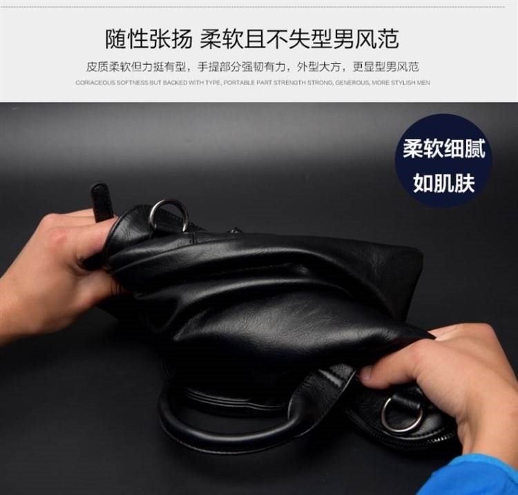 Túi xách tay cao cấp miễn phí phiên bản Hàn Quốc cặp xách công sở túi đeo vai túi đeo chéo túi nam túi xách nam hot - Túi của con người