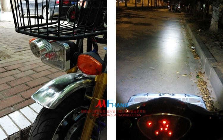 Độ đèn xe máy siêu sáng đổi đèn led v80. Vòng tròn tập trung bong bóng ba trong một plug-in ba móng 12vv72 - Đèn xe máy