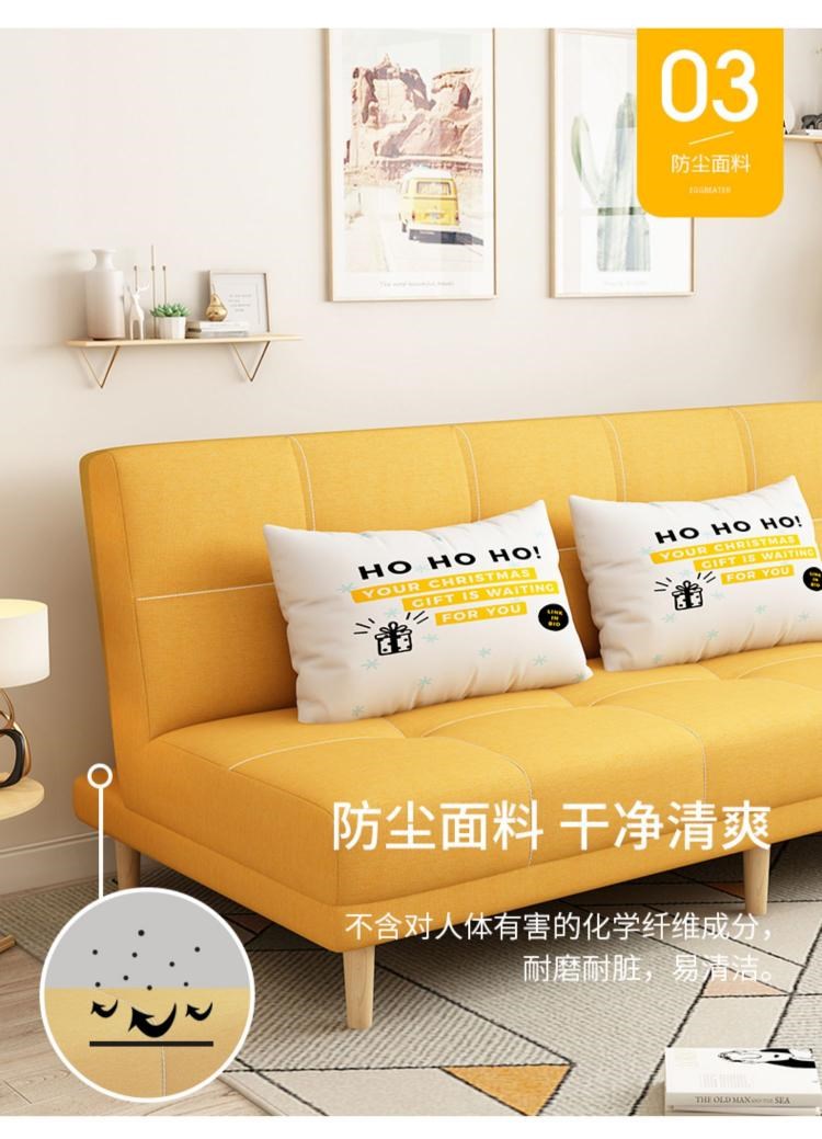 Sofa vải Bắc Âu căn hộ nhỏ có thể gấp lại sofa giường đôi sử dụng đôi đơn giản cho thuê phòng lười sofa phòng khách - Ghế sô pha