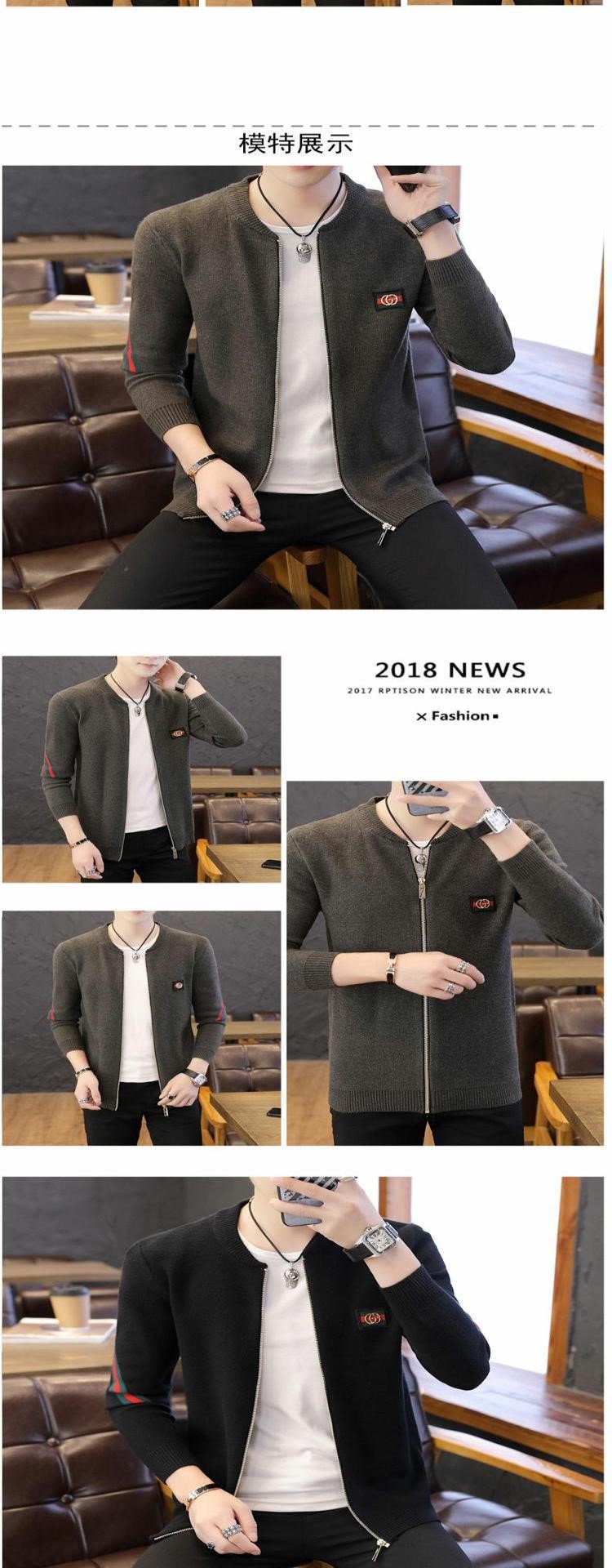 Mùa xuân và mùa thu nam mới Hàn Quốc áo len dệt kim nam áo len cardigan thời trang đẹp trai áo khoác mỏng - Áo len