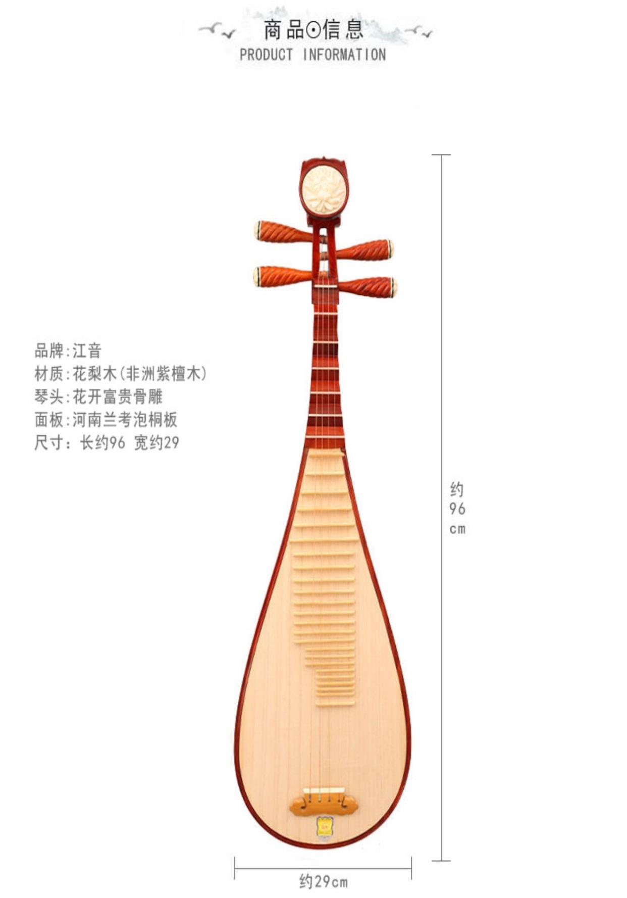 Cao cấp Jiangyin 6902 Red Rosewood Pipa Nhạc cụ Trẻ em Mới bắt đầu Luyện tập Người lớn Phụ kiện miễn phí - Nhạc cụ dân tộc