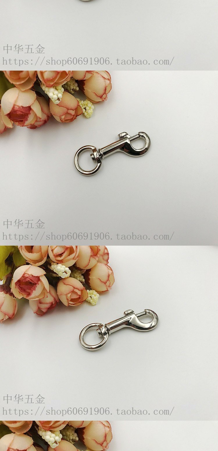 Các phụ kiện liên quan đến hành lý, móc, đường kính trong khoảng 13mm, tổng chiều dài khoảng 53mm, màu trắng bạc (10 chiếc) - Phụ kiện hành lý