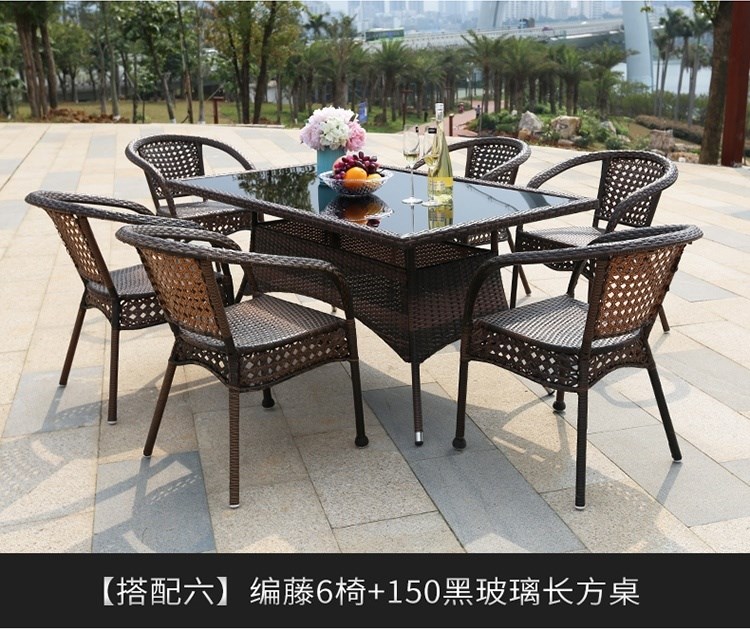 Bàn ghế ban công, ghế mây, bộ ba hoặc năm món, bàn tròn nhỏ, bàn hai ghế tiết kiệm, bộ nội thất cửa hàng tiện lợi, rượu đàm phán - Bàn ghế ngoài trời / sân
