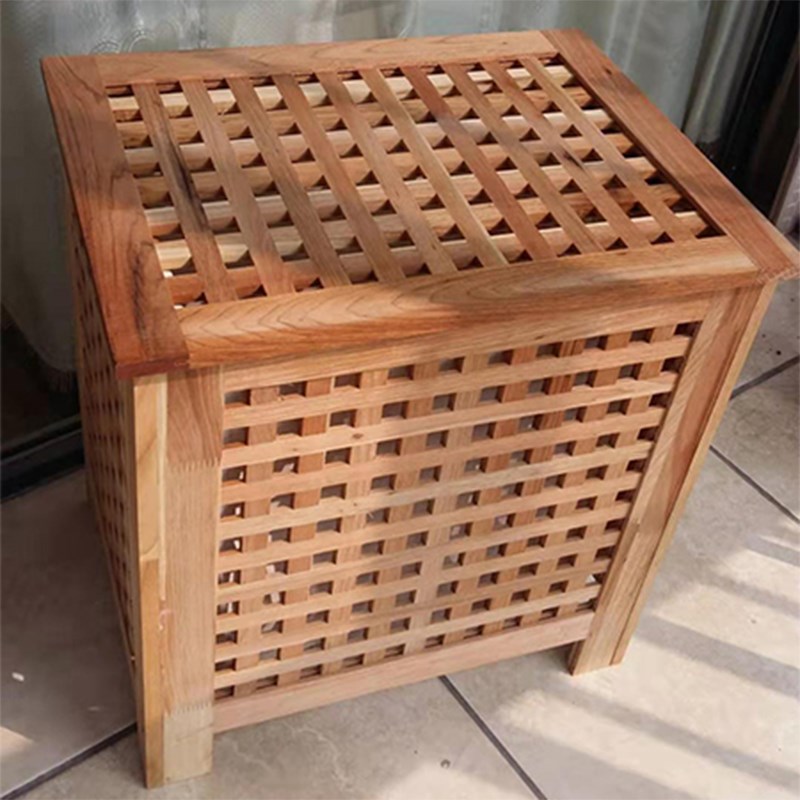 Catalpa lưới gỗ hộp gỗ hộp đựng đồ bằng gỗ rắn có thể ngồi trên hộp đựng đồ gia dụng bằng gỗ hộp đựng đồ hộp đựng bàn trà - Cái hộp