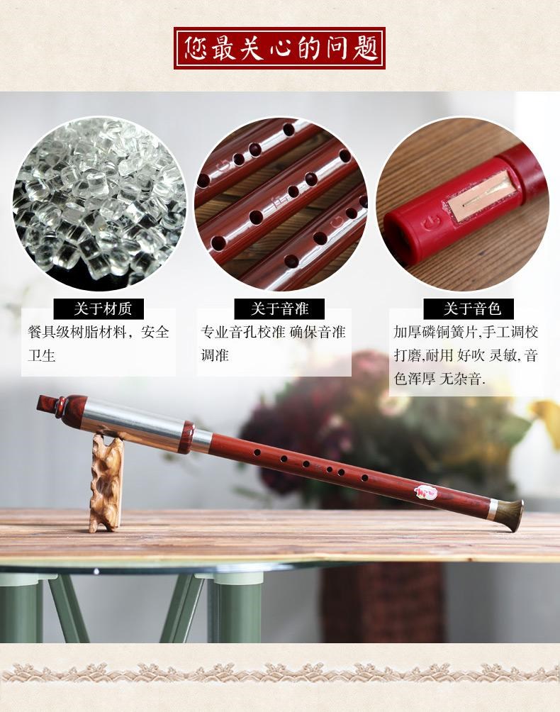 . Bau Musical Instrument Vân Nam Giả gỗ tự nhiên thổi dọc có thể tháo rời Hiệu suất chuyên nghiệp - Nhạc cụ dân tộc
