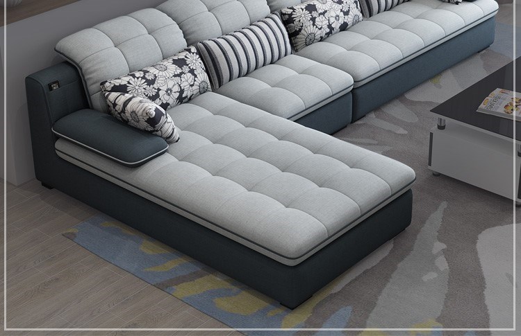 Sofa vải Bắc Âu phòng khách kích thước căn hộ cao su có thể tháo rời và giặt được ghế sofa đơn giản công nghệ hiện đại kết hợp sofa vải - Ghế sô pha