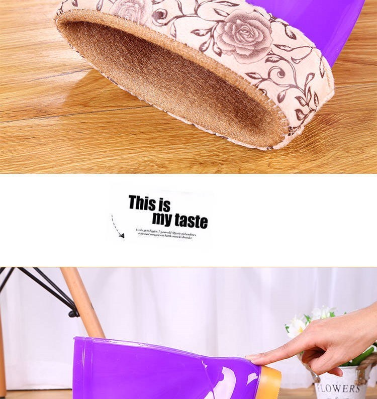 Jelly giày cao đầu đơn giày đi mưa ủng chống thấm nước phụ nữ phong cách thời trang mặc bên ngoài ấm áp và nhung giữa cắt nước thải - Rainshoes