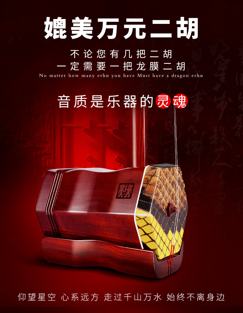 Cao cấp Wen Shao Erhu Red Sandalwood Trục đồng Trục cơ khí Erhu Nhạc cụ dành cho người lớn Chơi chuyên nghiệp Nhà sản xuất chung cho người mới bắt đầu - Nhạc cụ dân tộc