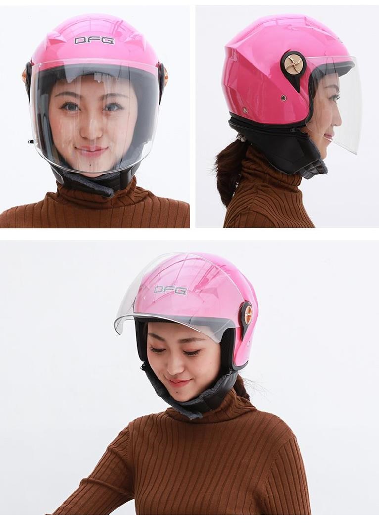 Đầu máy mũ bảo hiểm màu xám mũ bảo hiểm của nam giới mũ bảo hiểm đầy đủ bốn mùa của nam giới ống kính đôi người phụ nữ màu đen người phụ nữ mô hình thiết bị mũ bảo hiểm điện của nam giới - Xe máy Rider thiết bị