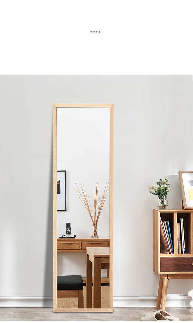 Gương soi toàn thân L&S Gương trang điểm đứng sàn gỗ cứng mới Gương soi toàn thân Gương soi gương trang điểm khung gỗ cứng - Gương