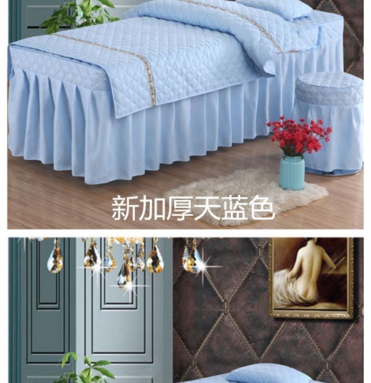 Bộ trải giường đẹp bốn mảnh mới vải lanh thoáng khí không lỗ vỏ chăn massage khăn trải giường đặc biệt màu xám vàng bền - Trang bị tấm