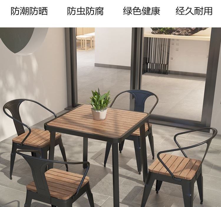 Cá nhân hóa mini nhỏ kết hợp chống ăn mòn và phong cách Trung Quốc đồ gỗ ngoài trời sân vườn Bàn ghế trà chân cao - Bàn ghế ngoài trời / sân