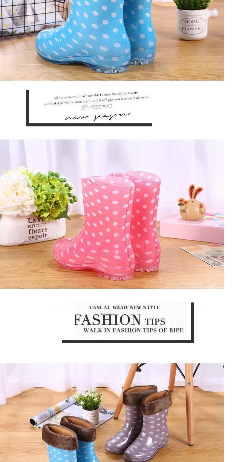 Bông sang trọng ủng đi mưa ủng đi mưa giày không thấm nước giày cao su ủng nước overshoes phụ nữ người lớn nhà bếp làm việc không trơn trượt ống ngắn để giữ ấm trong mùa đông - Rainshoes