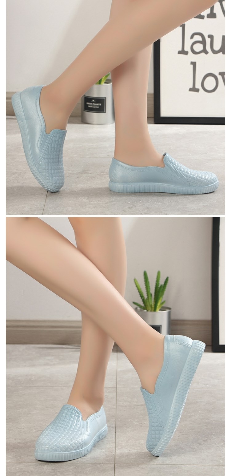 Giày đi mưa thạch nữ Thời trang Hàn Quốc ủng đi mưa ống ngắn không thấm nước giày nhà bếp giày làm việc chống trượt giày cao su thoáng khí phụ nữ - Rainshoes