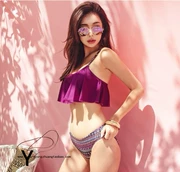 Thương hiệu Trung Quốc chẻ lá sen bảo thủ eo cao che bụng áo tắm bikini hai mảnh gợi cảm áo tắm nữ nhiệt độ - Bộ đồ bơi hai mảnh