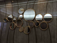 Круглое украшение для гостиной, металлическое зеркало, сделано на заказ