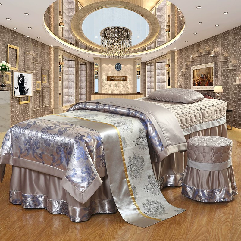 Khăn trải giường làm đẹp bốn mảnh cao cấp thẩm mỹ viện massage đặc biệt massage giường trải giường kiểu châu Âu - Trang bị tấm